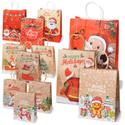 Torby Świąteczne na Prezenty – Zestaw 12 szt. w 3 Rozmiarach