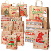 Świąteczne Torby Papierowe z Nadrukiem – Zestaw 13 szt.