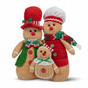 Świąteczny zestaw 3 figurek piernikowej rodziny 30 cm