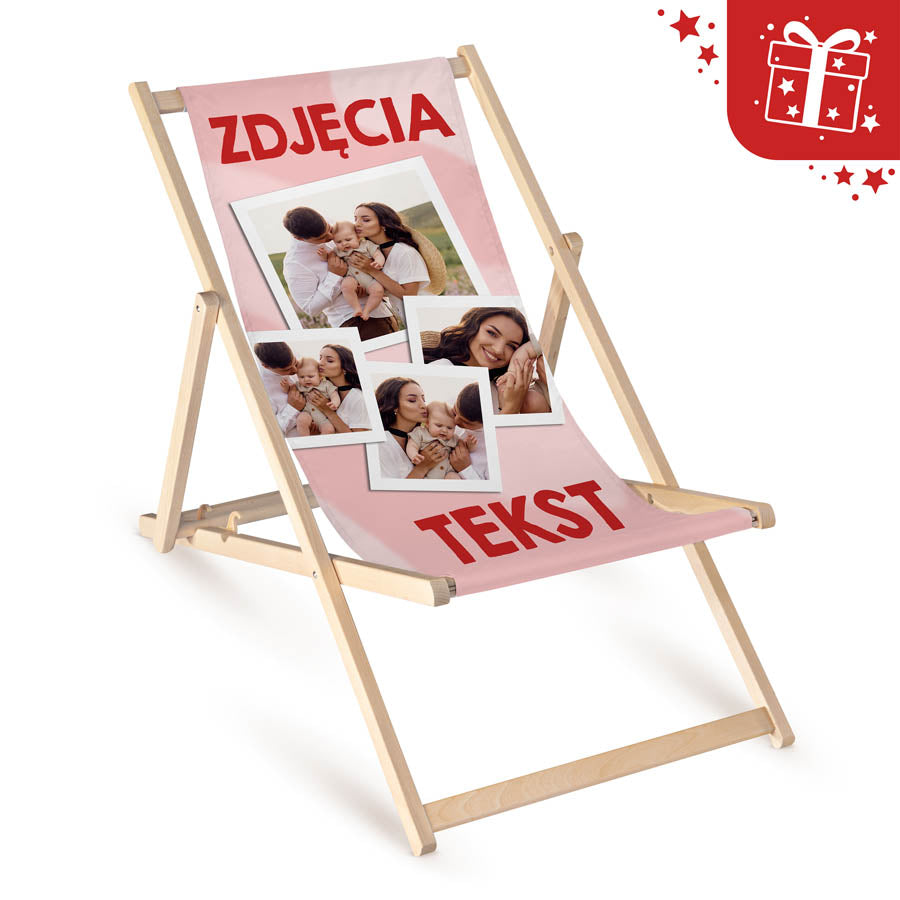 Leżak drewniany+ zwiewka Personalizowany Prezent