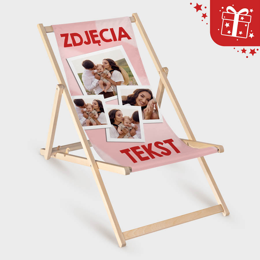 Leżak drewniany+ zwiewka Personalizowany Prezent