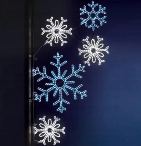 Płatki Śniegu LED uliczna ozdoba 1,8m