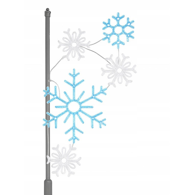 Płatki Śniegu LED uliczna ozdoba 1,8m