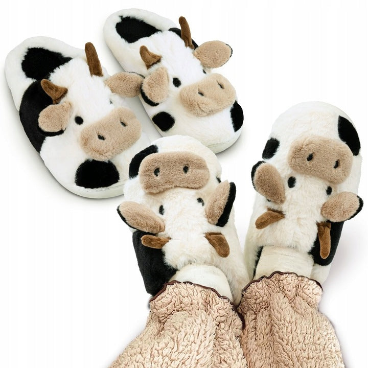 Pluszowe kapcie domowe „Krówka”