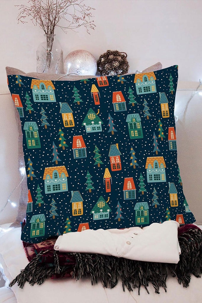 Poduszka Dekoracyjna 40x40cm Domki