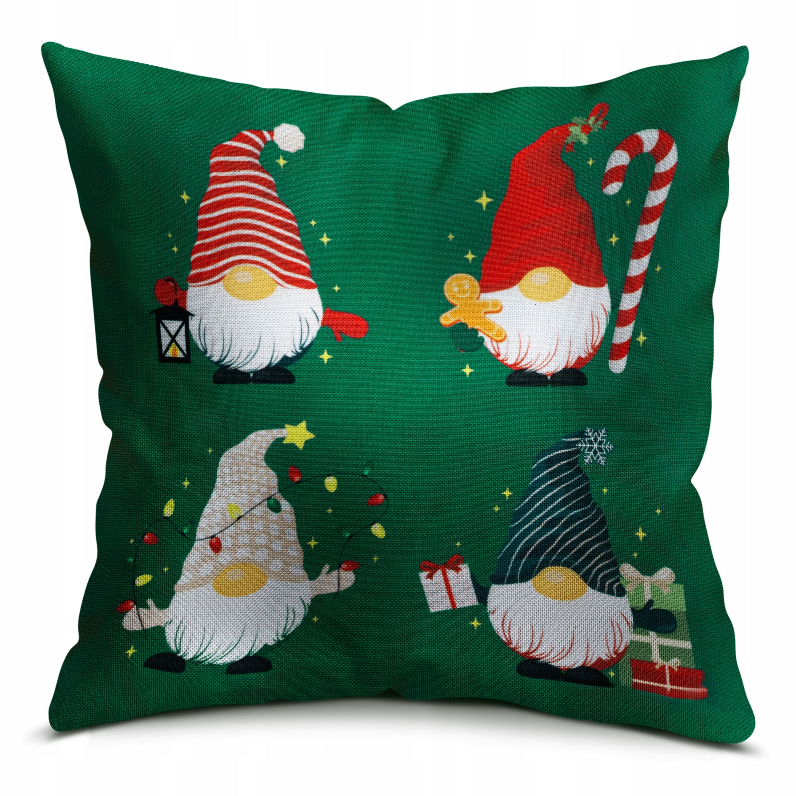 Poduszka Świąteczna 250×250mm – Skrzaty / Mikołaje