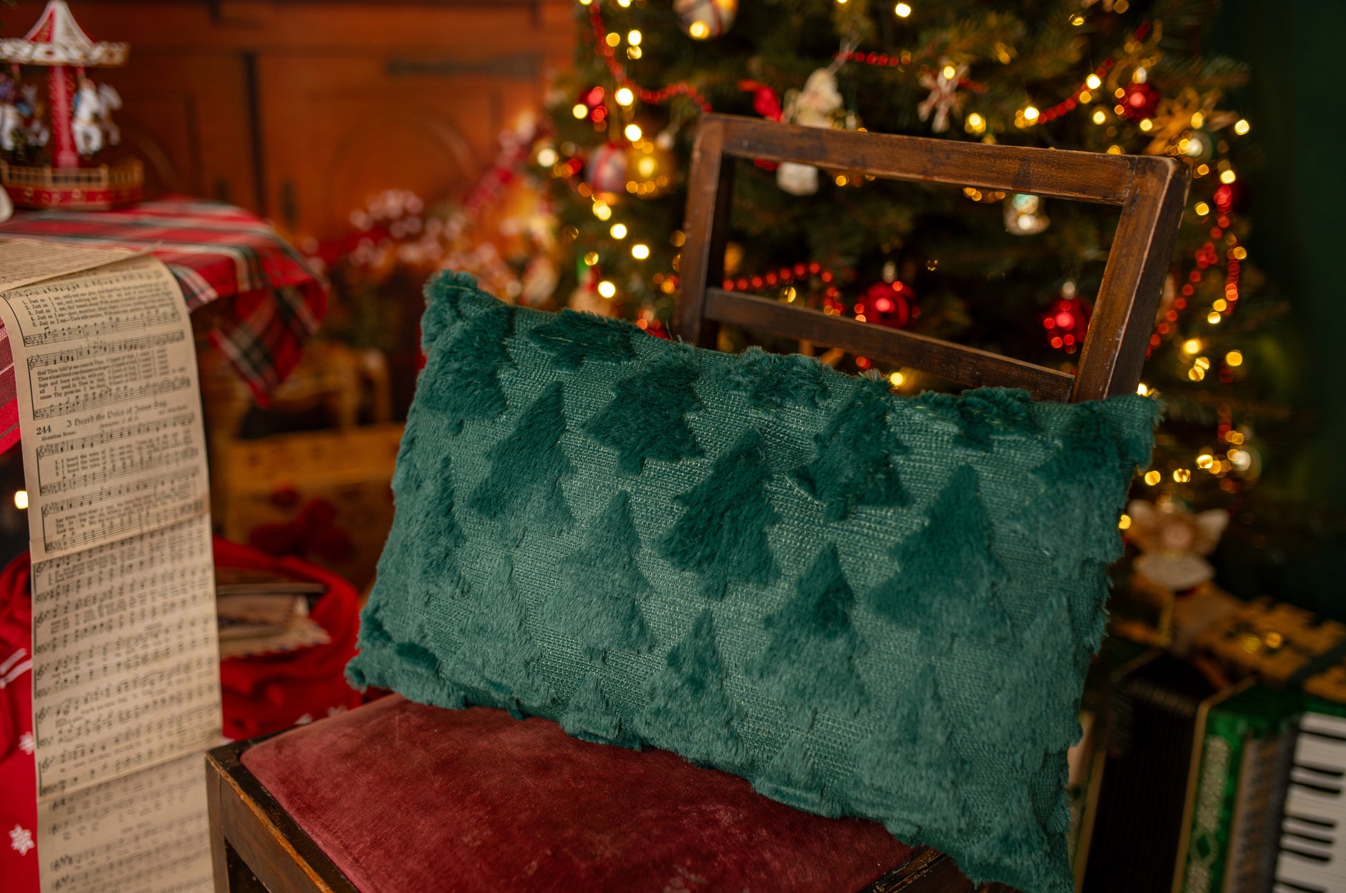 Pluszowa Poduszka Zielona 30x50cm