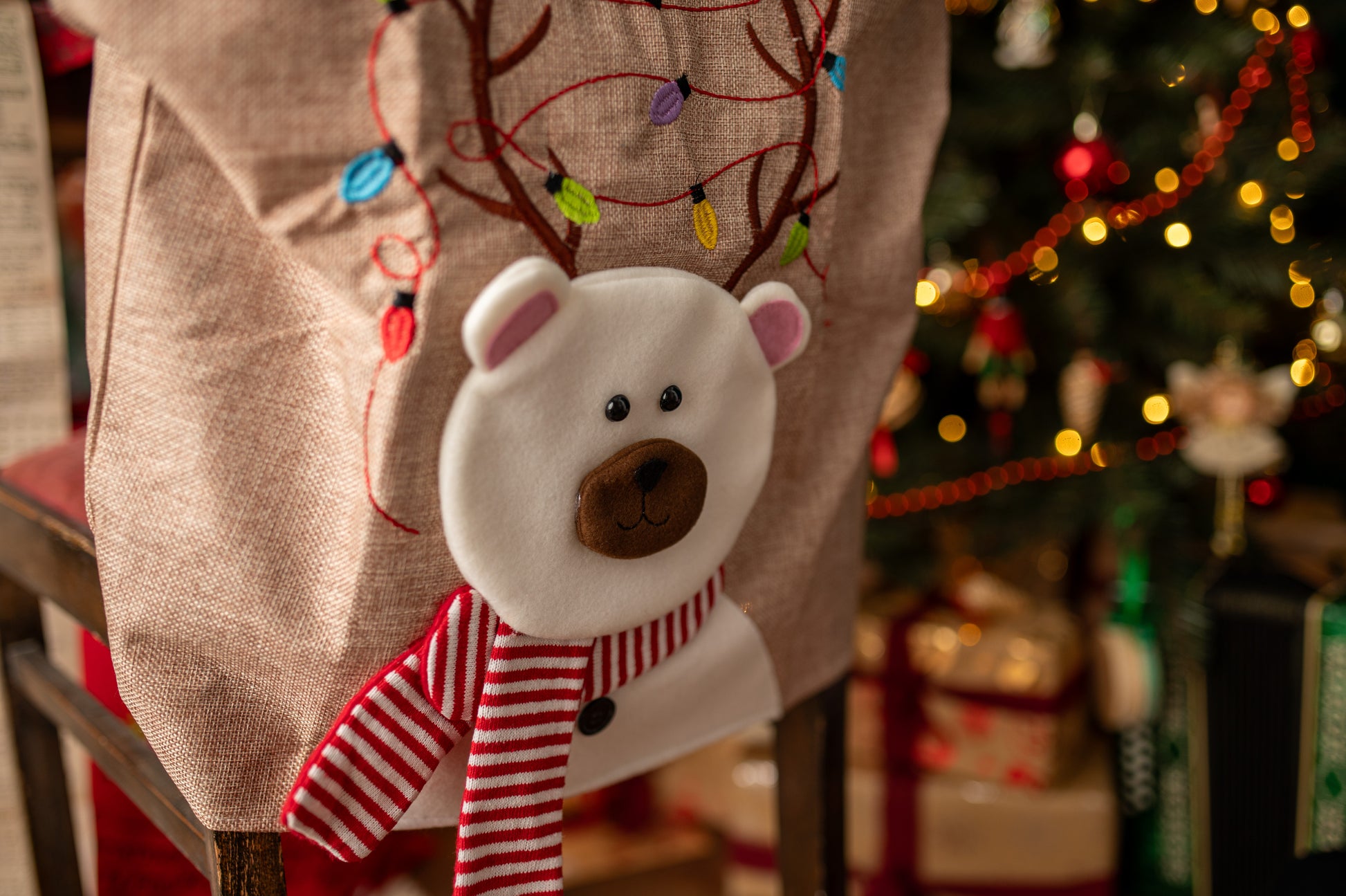 Pokrowiec Na Krzesło Miś Biały