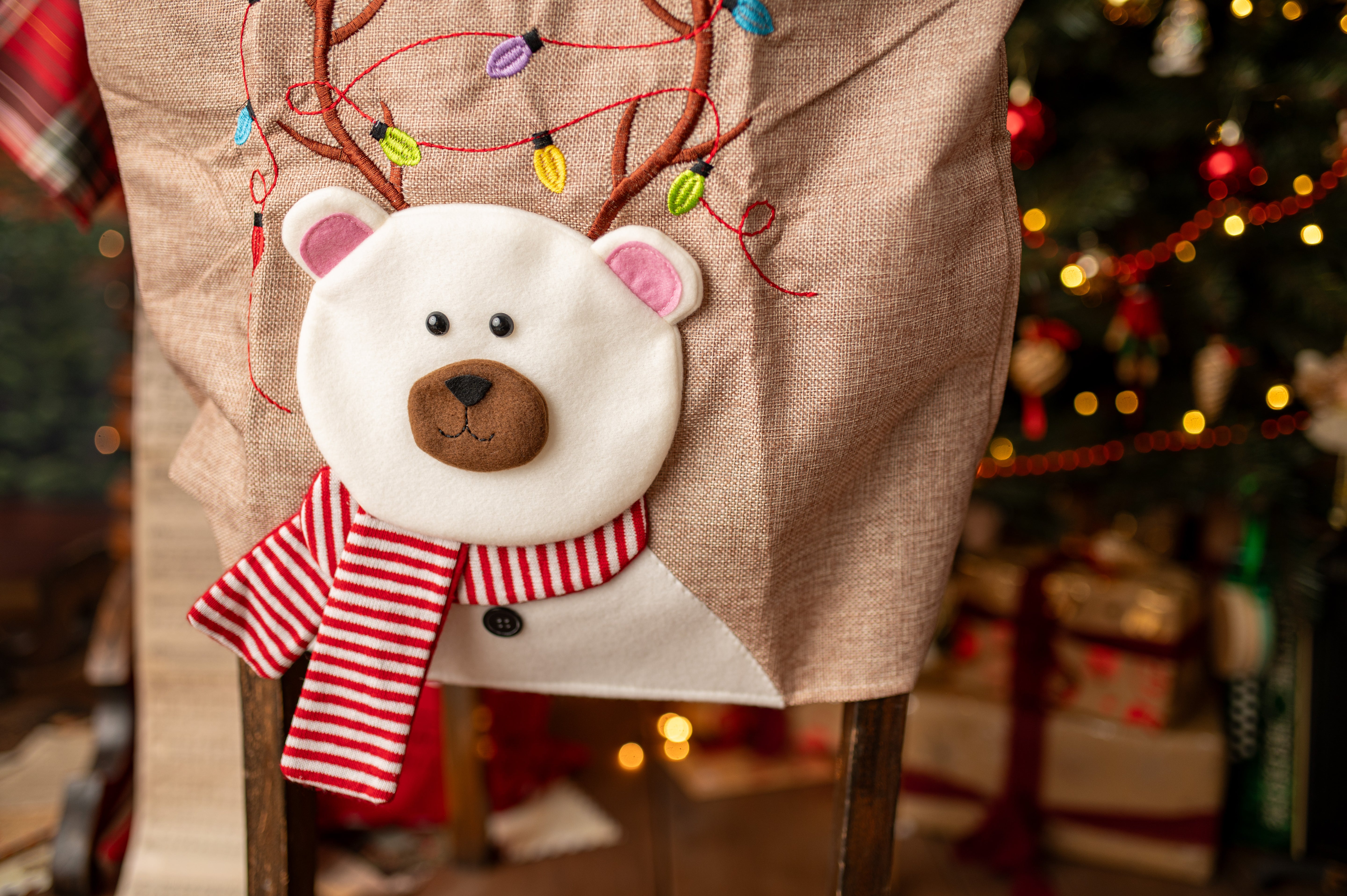 Pokrowiec Na Krzesło Miś Biały