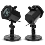 Czarny projektor świąteczny z 12 slajdami – do ogrodu i wnętrz