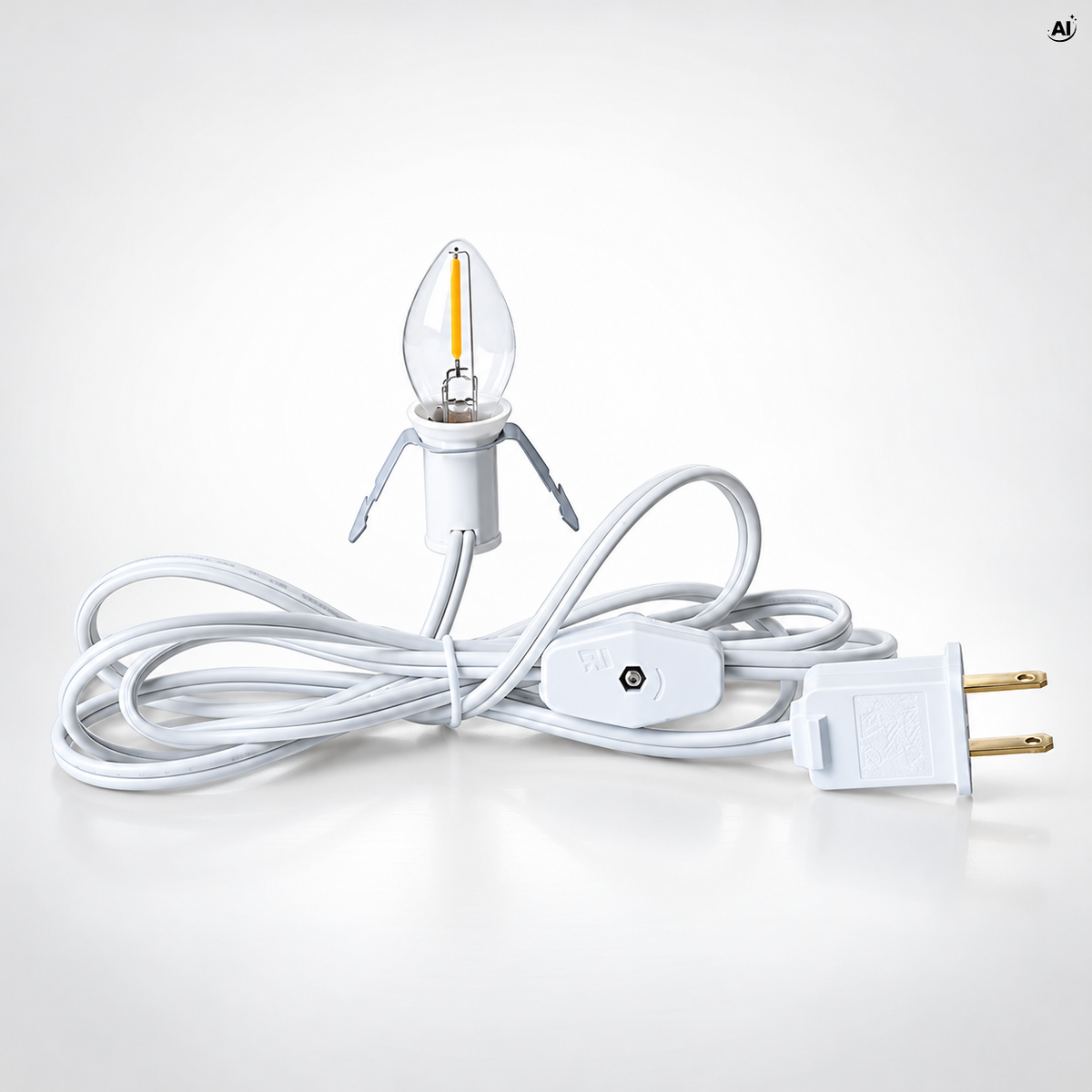 Lampka LED z przewodem 230V do ozdób świątecznych, biała
