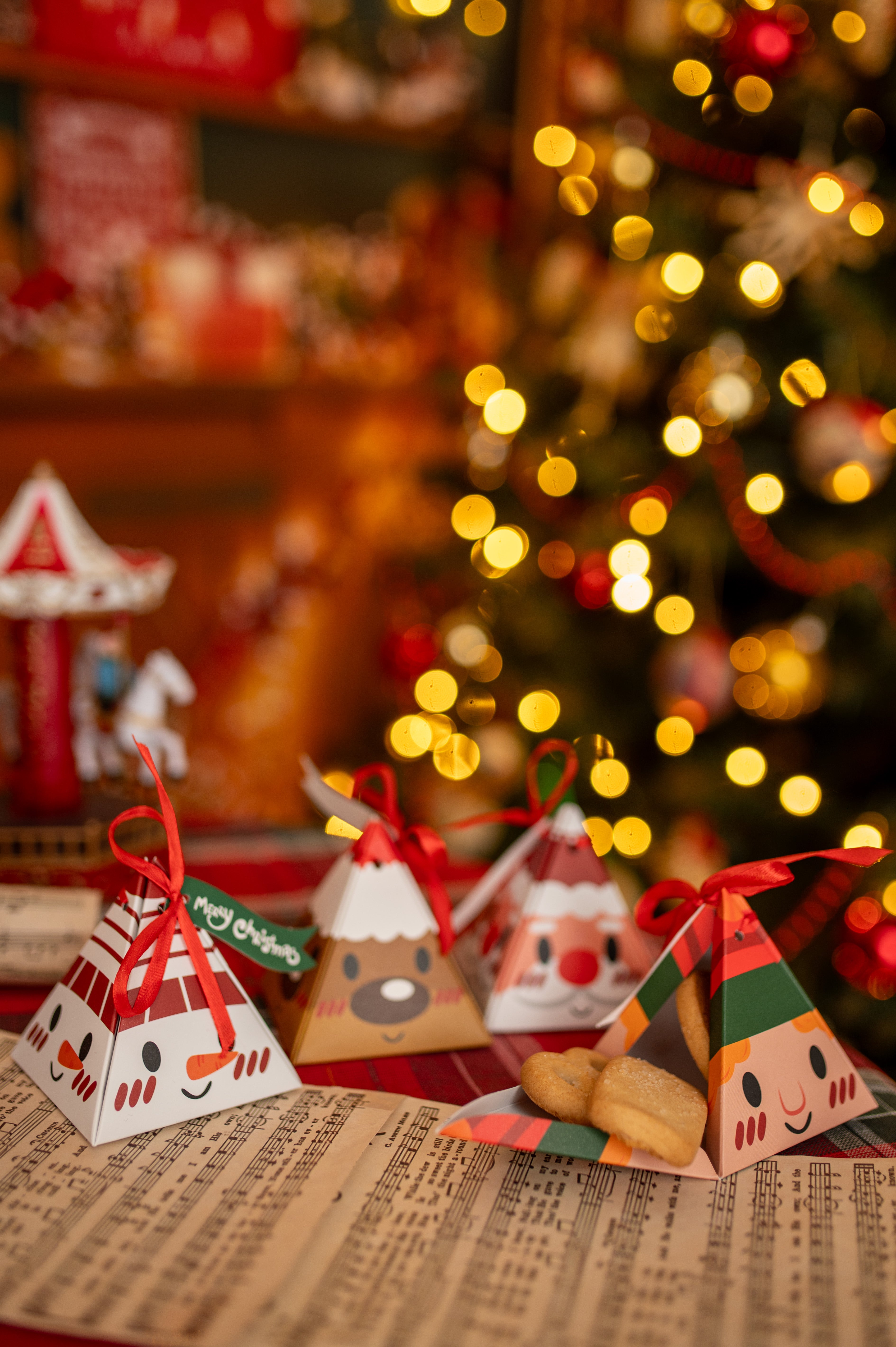 Pudełka Świąteczne Zawieszki 4szt