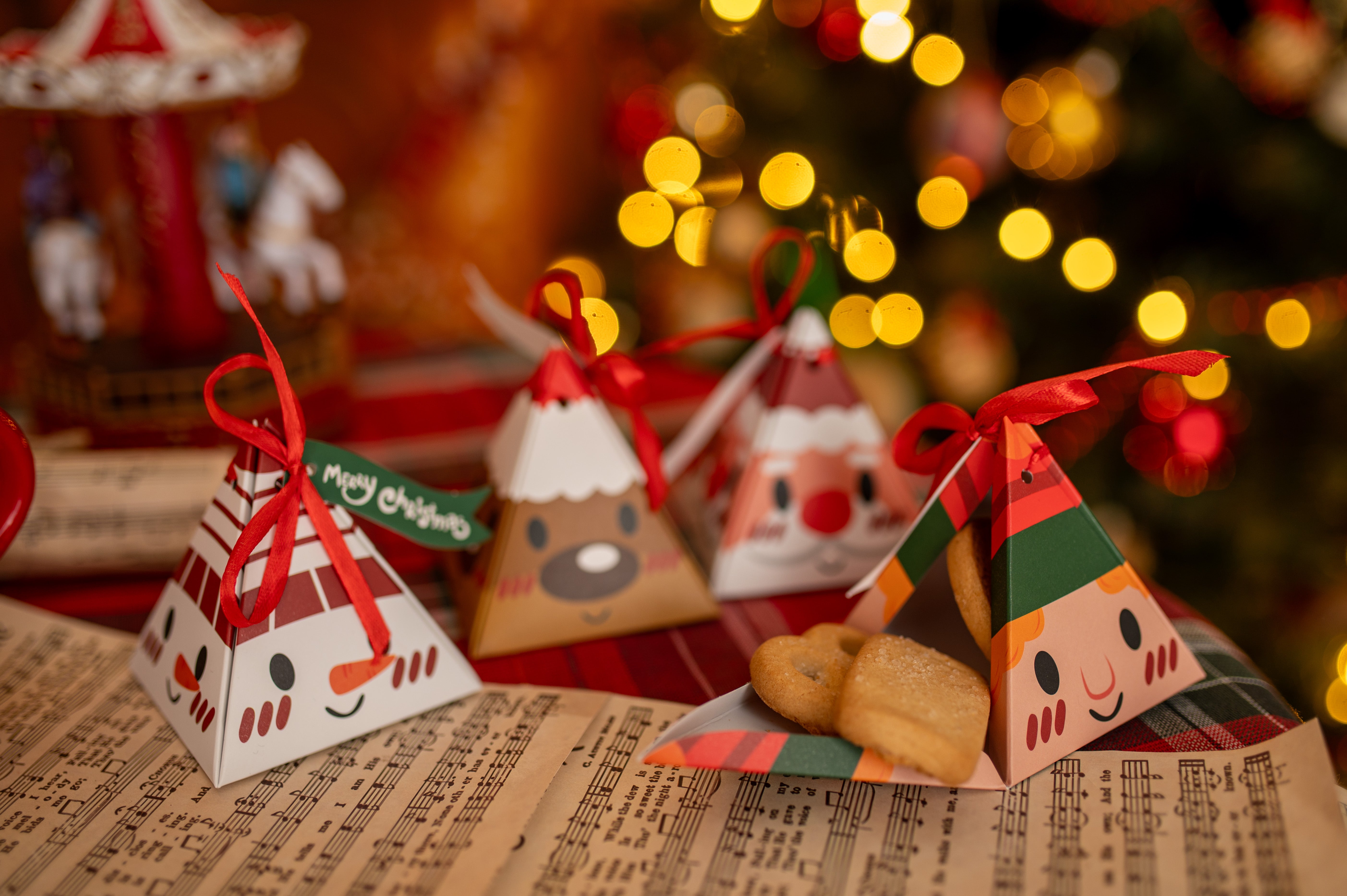 Pudełka Świąteczne Zawieszki 4szt