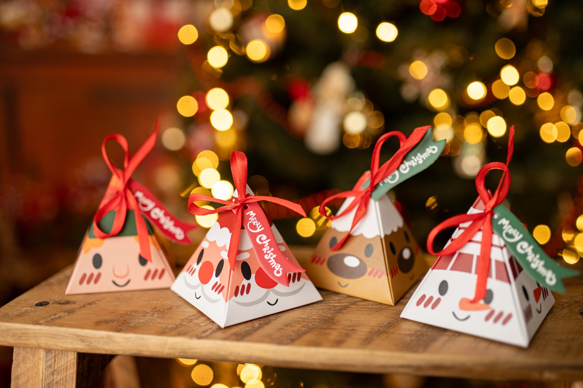 Pudełka Świąteczne Zawieszki 4szt