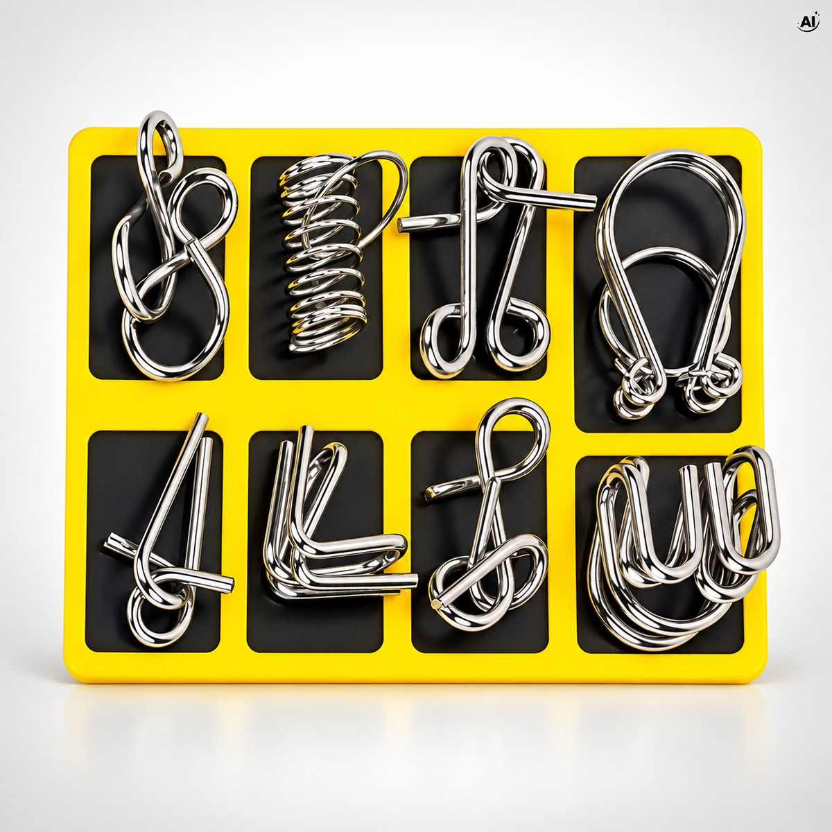 Metalowe puzzle – zestaw 8 łamigłówek