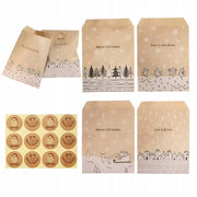 Papierowy kalendarz adwentowy 130x180mm z motywem zimowym
