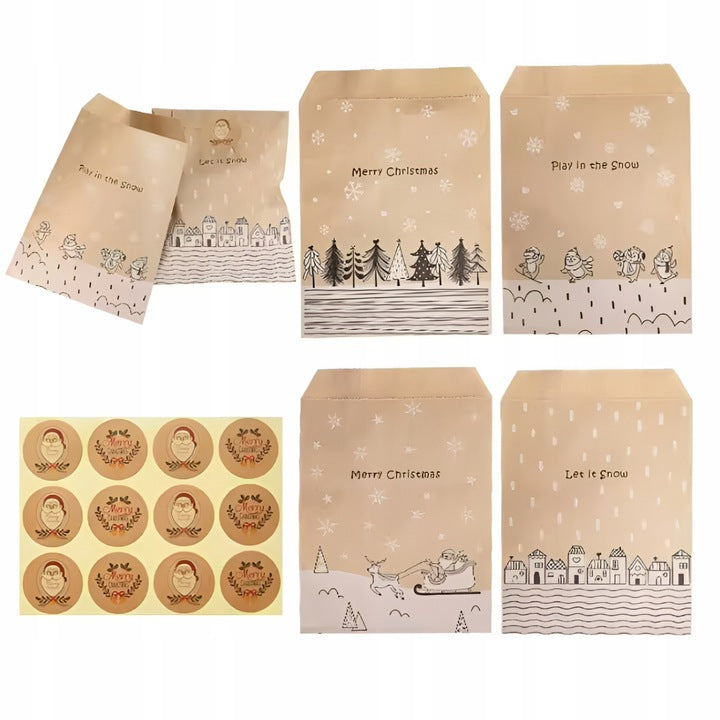 Papierowy kalendarz adwentowy 130x180mm z motywem zimowym