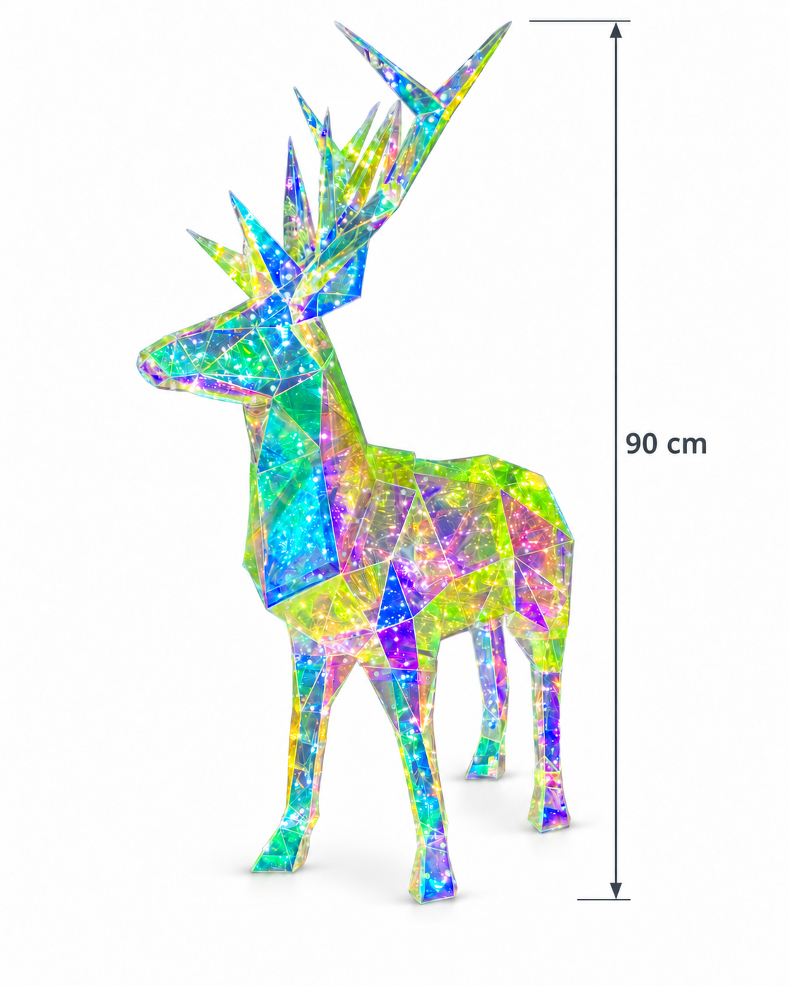 Renifer LED 3D Holograficzny Geometryczny 90 cm