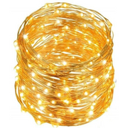 Lampki druciki LED 100 na baterie 10 metrów CIEPŁE ŚWIATŁO