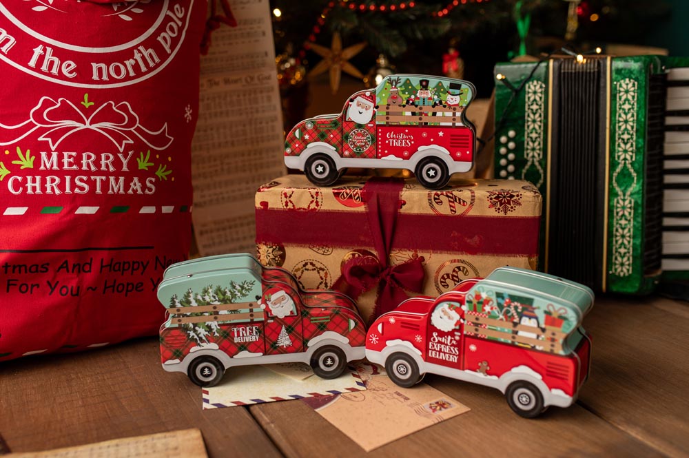 Pojemnik Samochód Świąteczny Zestaw 3szt.