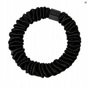 Satynowe gumki do włosów scrunchie, zestaw 10 szt., czarne