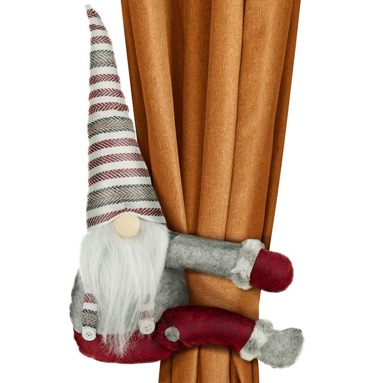 Skrzat Świąteczny z Szelkami  Czerwono-Szary   60cm