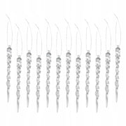 Sople na Choinkę – Przezroczyste Bombki 24 szt.