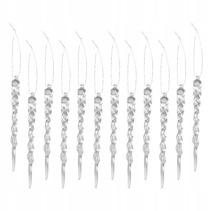 Sople na Choinkę – Przezroczyste Bombki 24 szt.