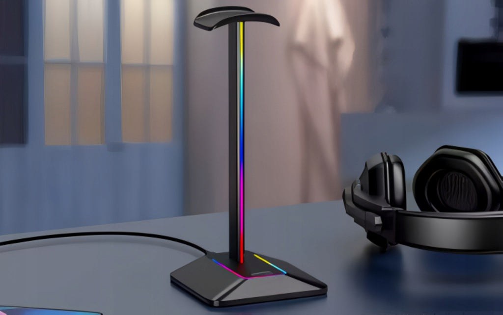 Stojak na Słuchawki  LED RGB z HUB USB