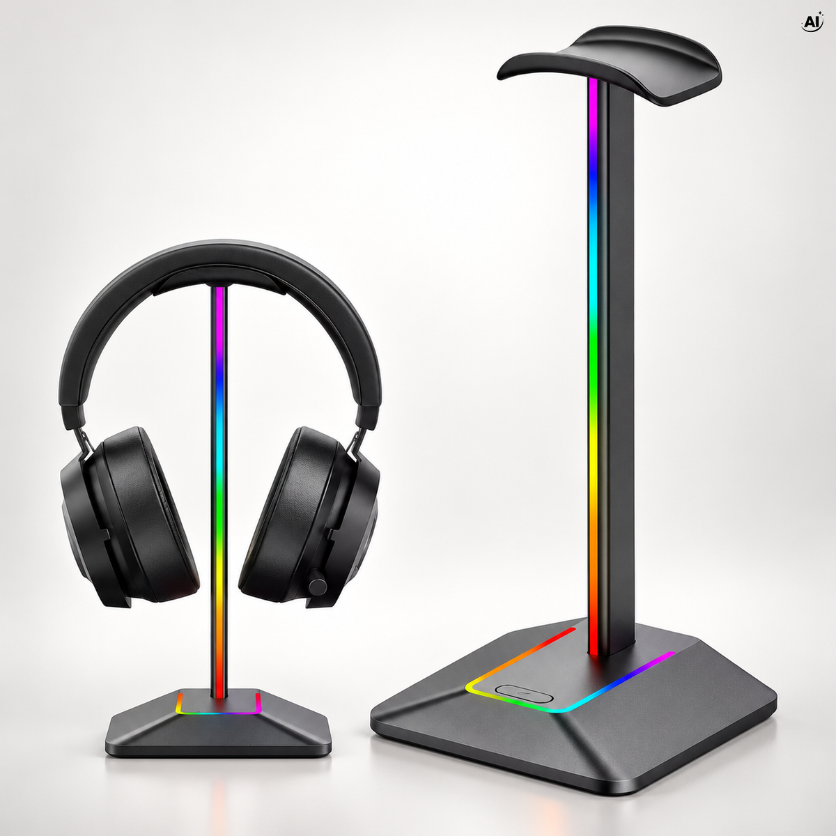 Stojak na Słuchawki LED RGB z HUB USB