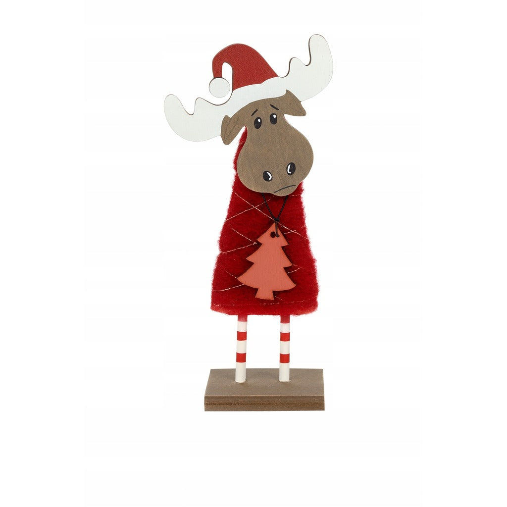 Świąteczna figurka renifer z drewna