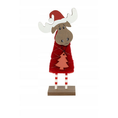 Świąteczna figurka renifer z drewna