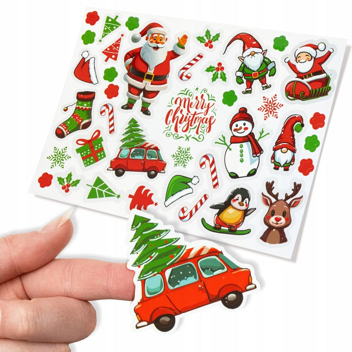 Naklejki Świąteczne Mikołaj Bałwan Skrzat