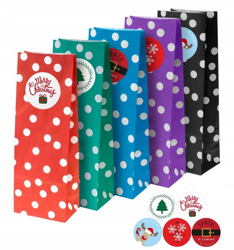 Świąteczne Torby 5szt Naklejki
