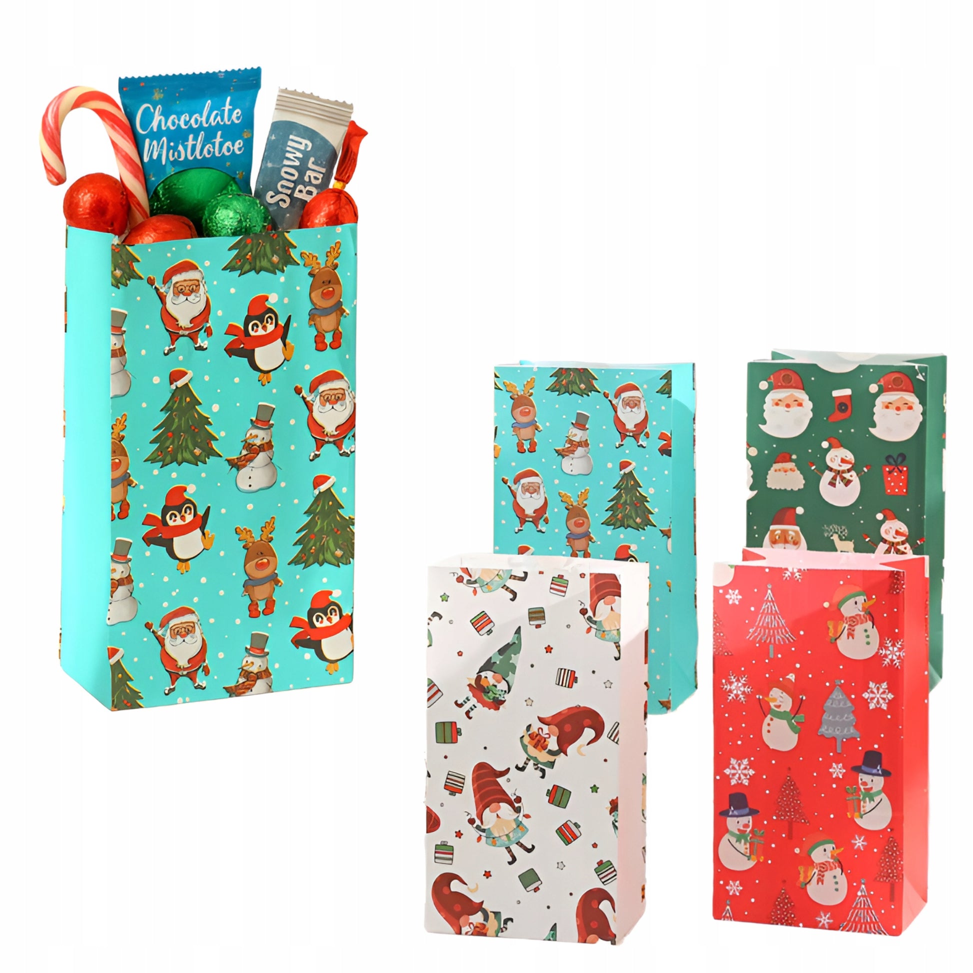 Torba Papierwa klockowa 210x80x15mm wzór Świąteczny 4szt.
