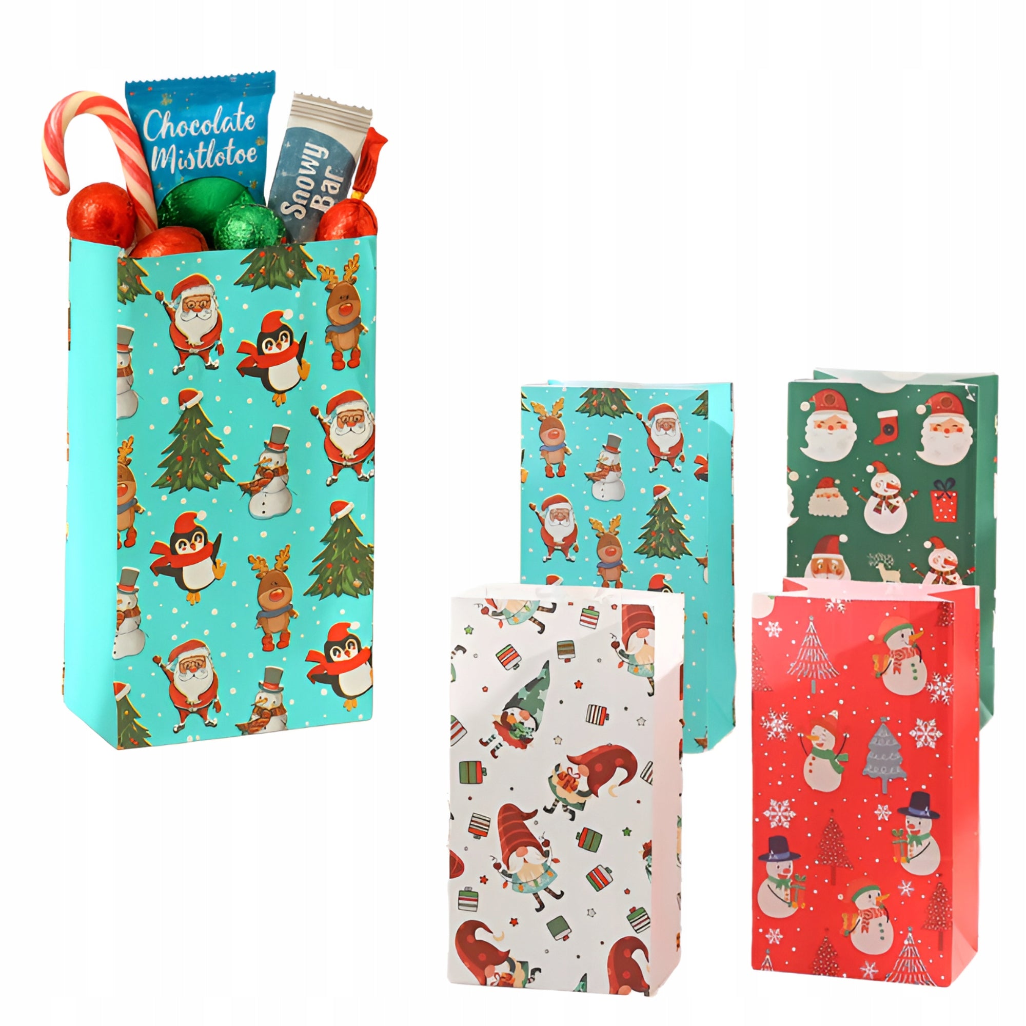 Torba Papierwa klockowa 210x80x15mm wzór Świąteczny 4szt.