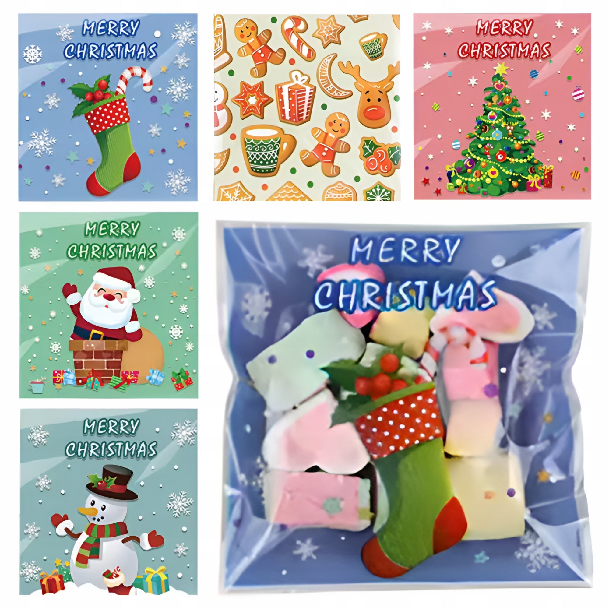 Świąteczne Woreczki Celofanowe 100szt.