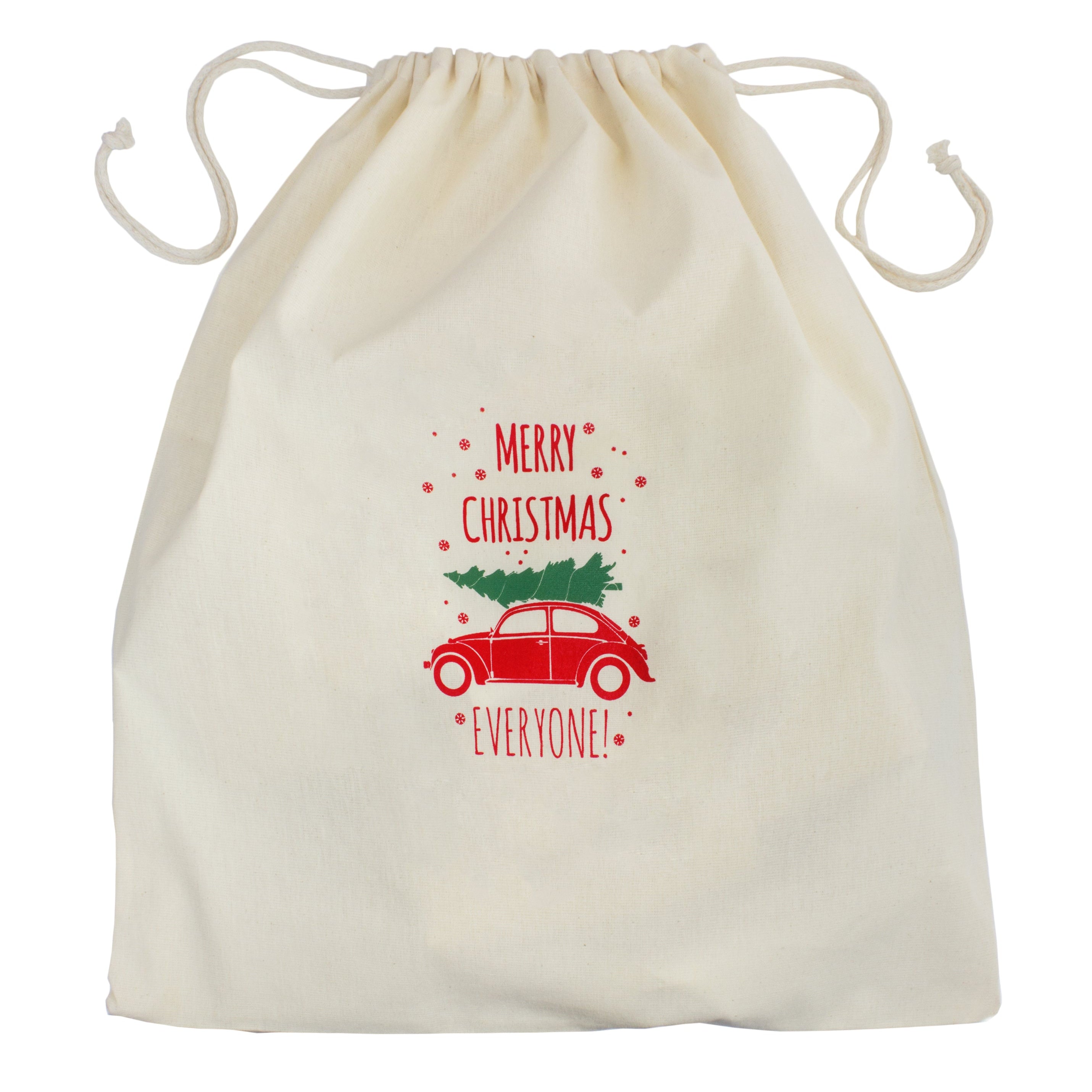 Worek świąteczny bawełniany 250x250 mm z nadrukiem Merry Christmas  prezentowy