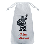 Worek świąteczny bawełniany 180x350 mm biały nadruk Mikołaj Merry Christmas