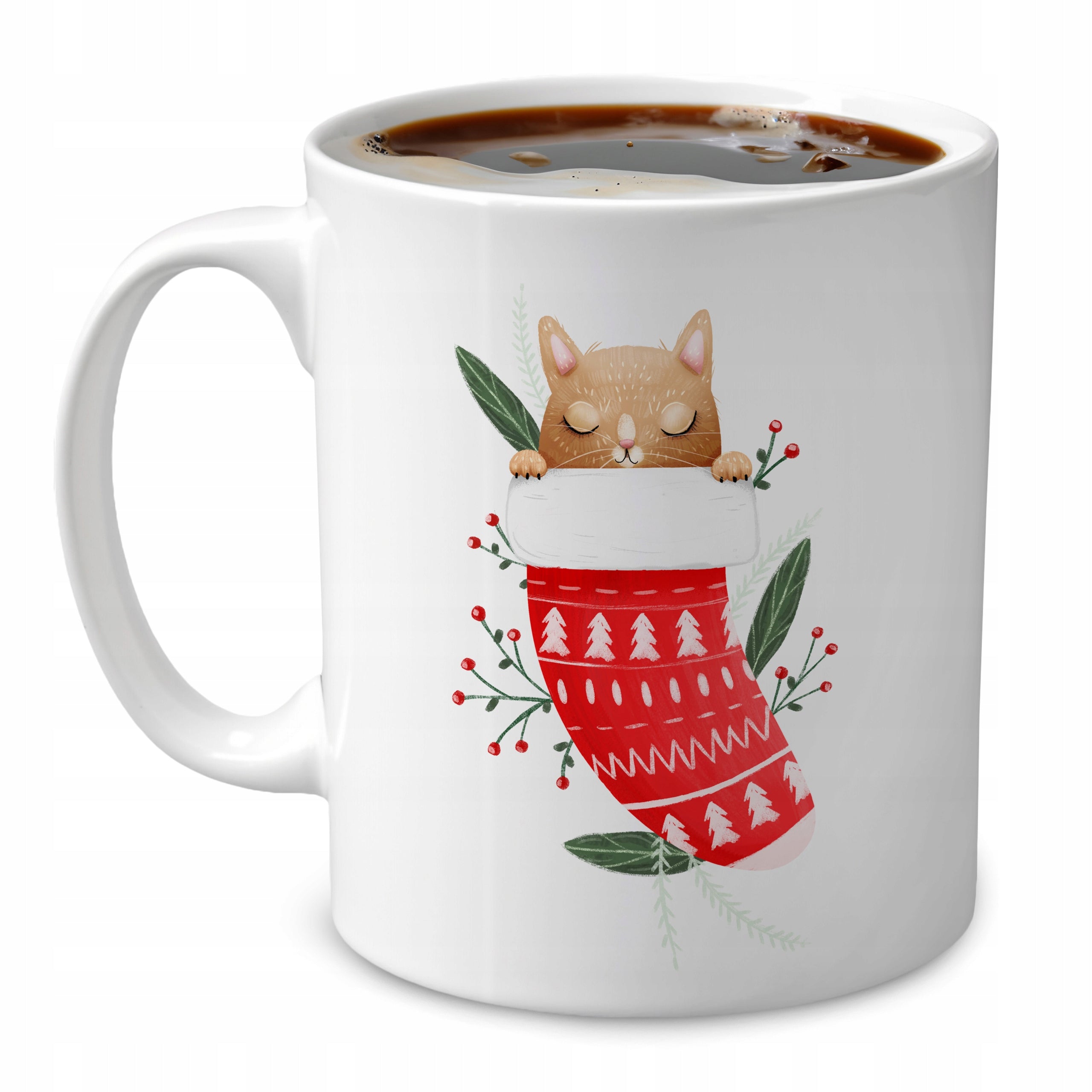 Kubek Świąteczny Kotek w Czapce 330ml