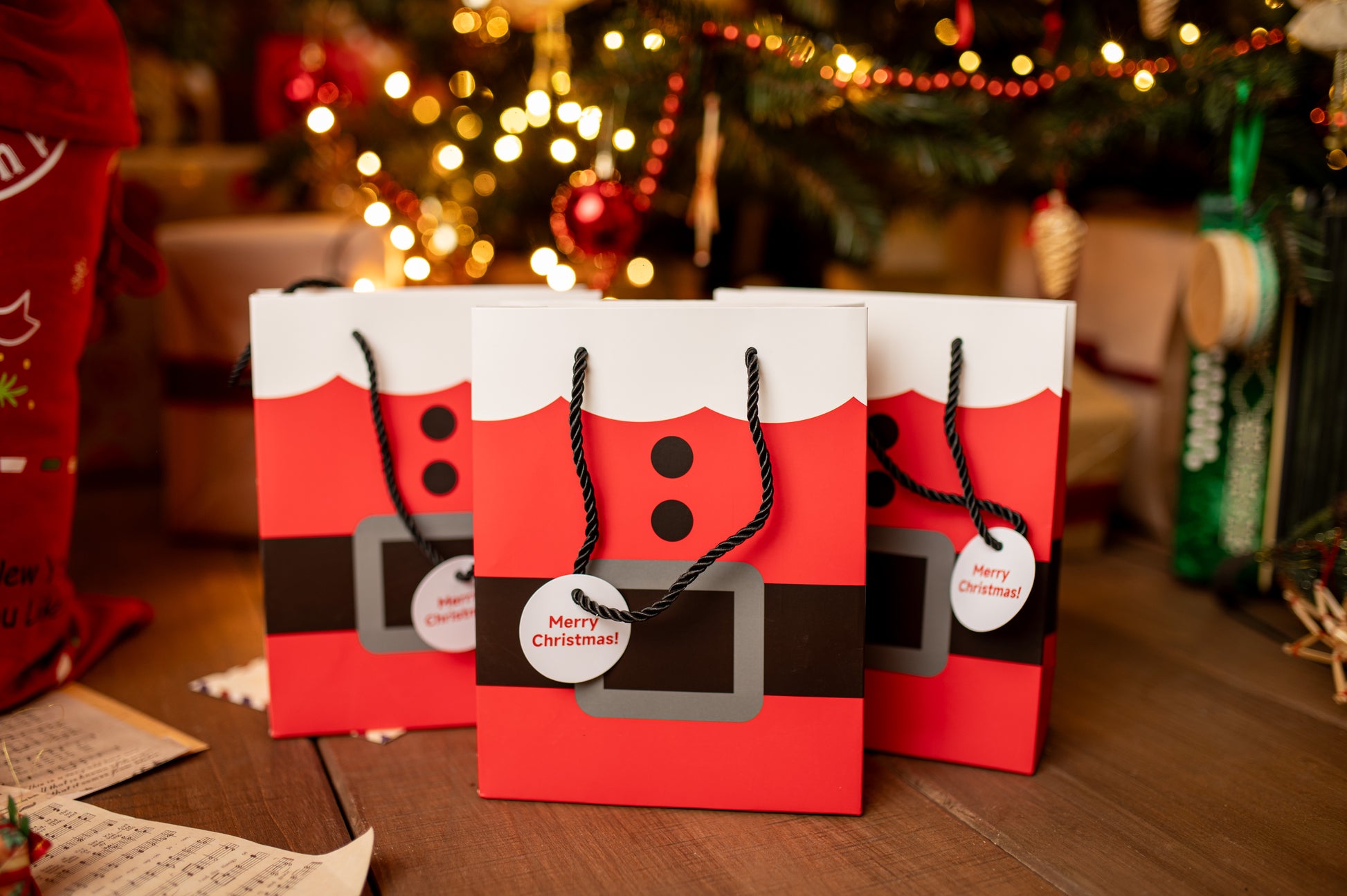 Torba Papierowa Strój Mikołaj 175x75x225mm 3szt