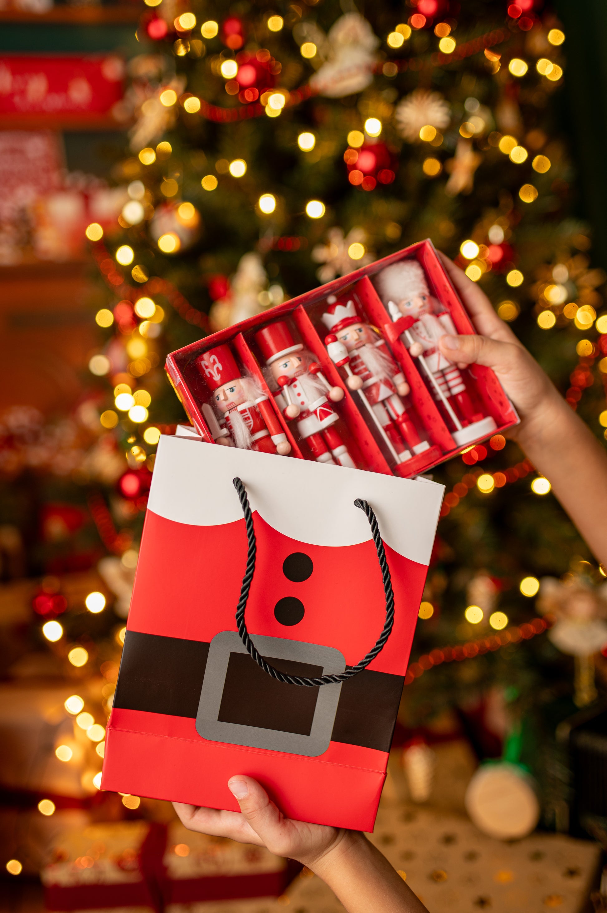 Torba Papierowa Strój Mikołaj 175x75x225mm 3szt