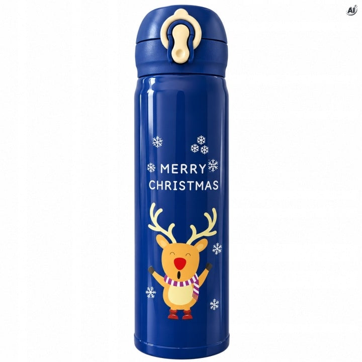 Termos świąteczny renifer granatowy 23×6cm 500 ml