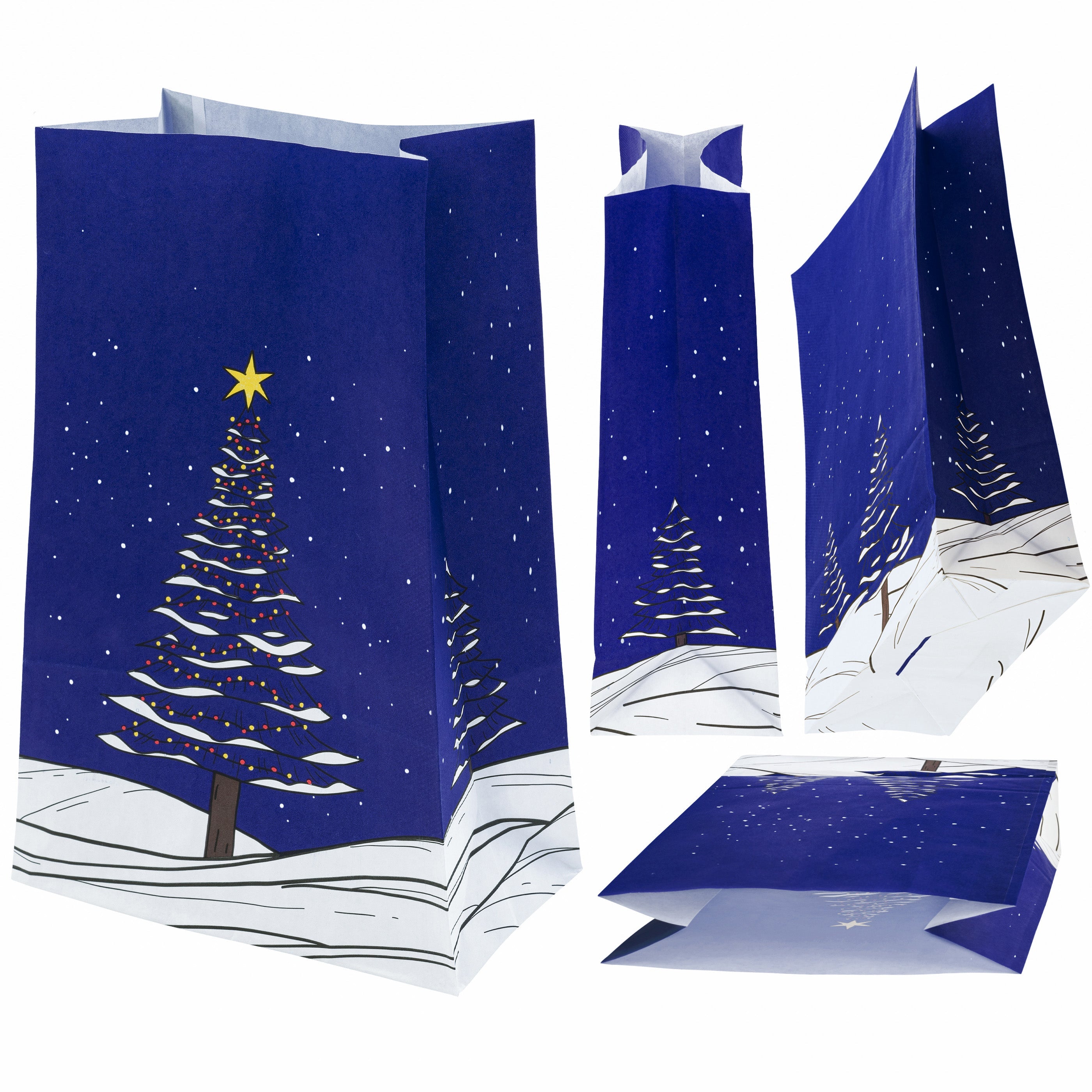 Torba papierowa świąteczna 160x80x270mm Choinka