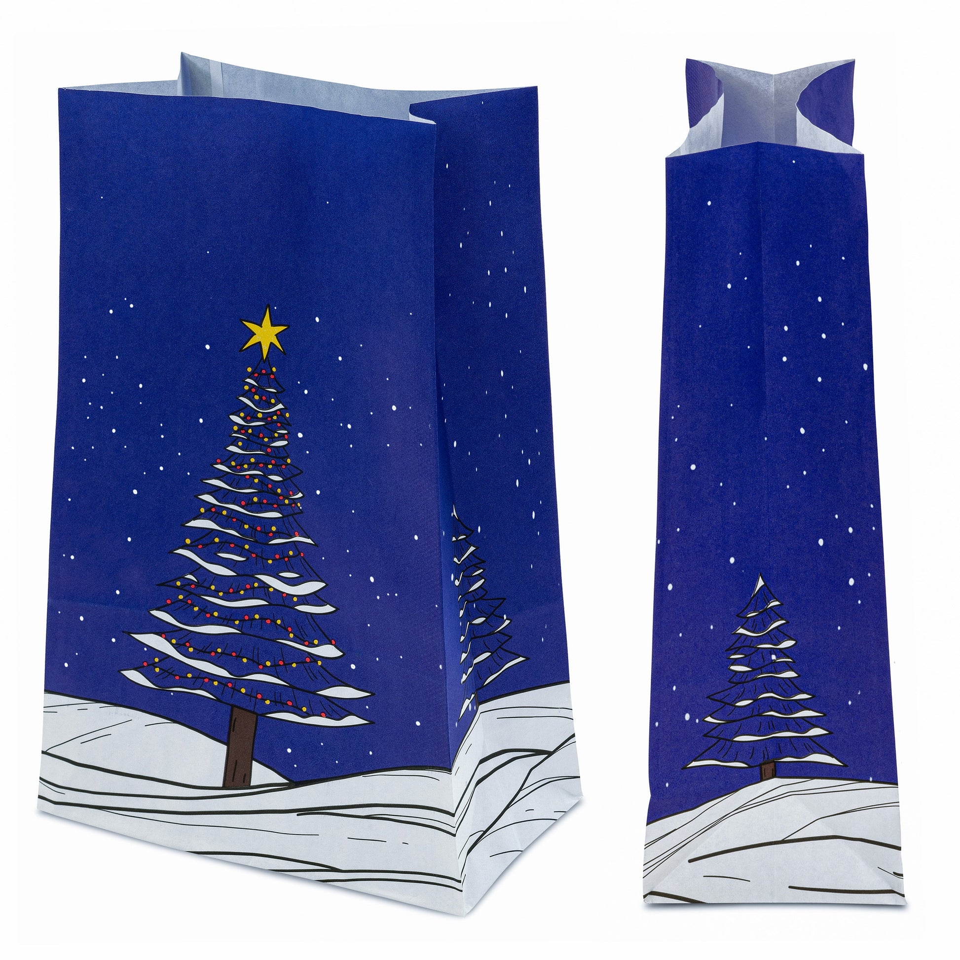 Torba papierowa świąteczna 160x80x270mm Choinka