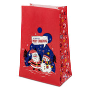Torba papierowa klockowa 160x80x270mm czerwona We Wish You a Merry Christmas
