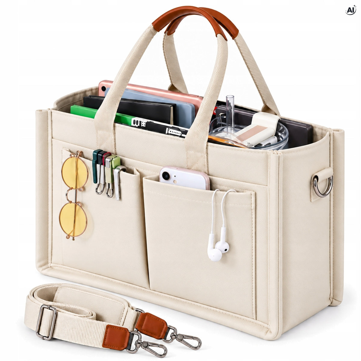 Torebka Damska Shopper z Kieszeniami