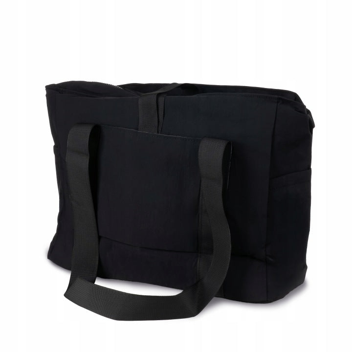 Pojemna torba na ramię shopper, czarna, 38 x 15 x 30 cm