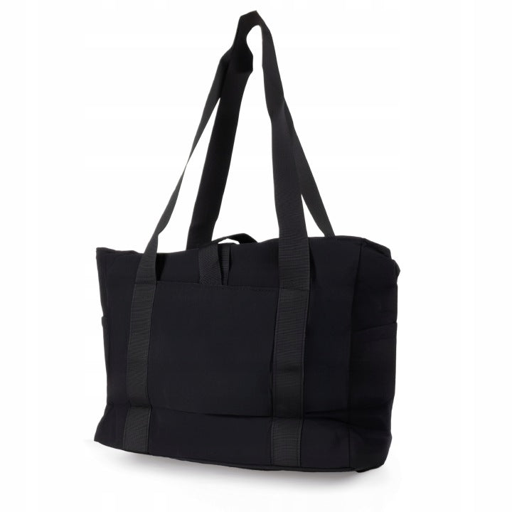 Pojemna torba na ramię shopper, czarna, 38 x 15 x 30 cm