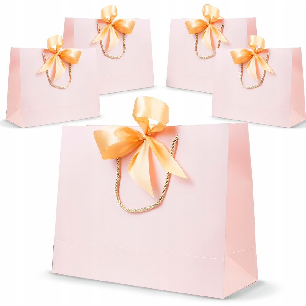 Torba Papierowa Różowy 320x100x250mm 5szt